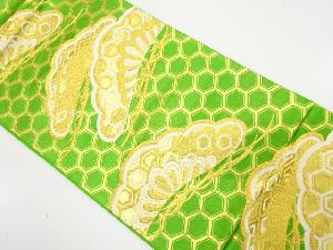 アンティーク　笠松に亀甲模様織出し袋帯（着用可）